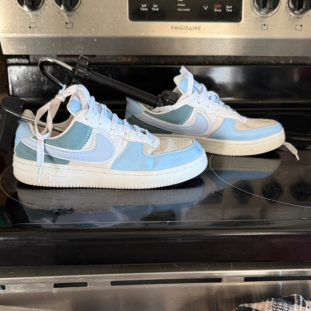 Nike Air Force 1 Low Light Blue and White Sneakers